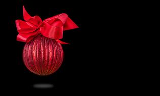 Christmas Bauble Decoration red bow