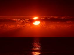red Sunset Clouds Sky