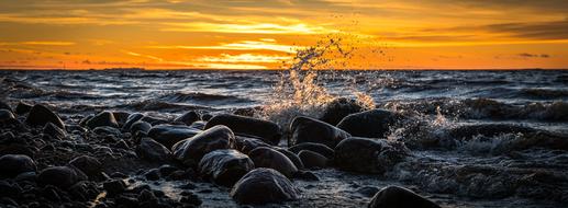 Sunset Water sea Bay