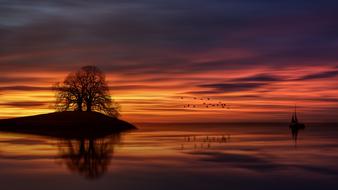 extraordinarily beautiful red Sunset Dawn