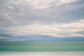 Landscape of white Clouds over the ocean