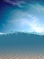 clouds on sky over underwater beach sea