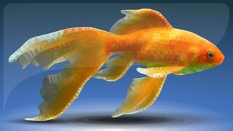 low poly goldfish