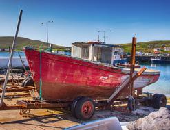 old fishing boat on the beach in Ireland