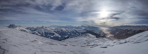 Clouds Mountains snow