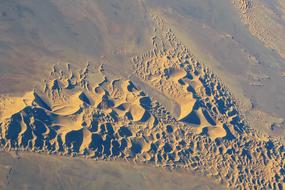 panoramic view of the sand dunes in the desert