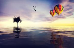 Lake Water tree ballons