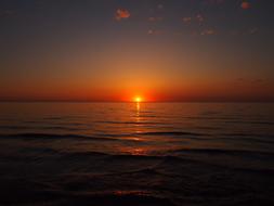 landscape of Sea and red sunset in the Evening