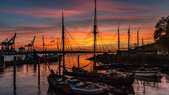 Hamburg Ship red sunset