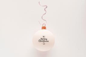 christmas ornament on white ball