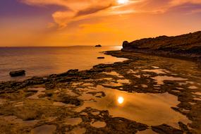 sunset over the beach in Ayia Napa