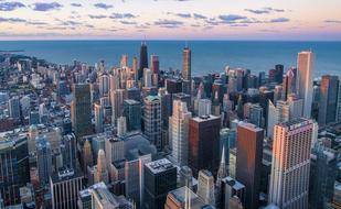 aerial view of Chicago Architecture Buildings