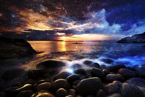 Water stone Sunset