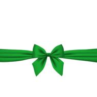 green ribbon christmas gift