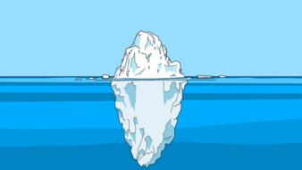 iceberg above water white drawing