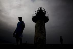 Lighthouse Silhouette and person