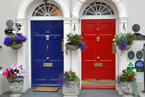 red and blue Door House
