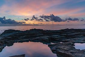 pink sunset over the stone coast