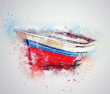 boat like watercolor painting