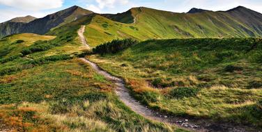 hiking trail on the top of the Western Tatras in Slovakia