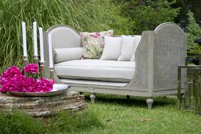 sofa with cushions for relaxing in the garden