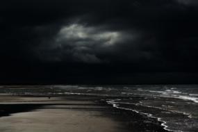 Sea Beach Beautiful dark, denmark, north sea