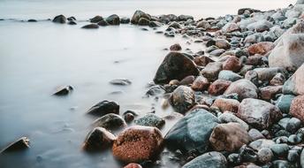 pebbles on the shore of the island of Rugen in the Baltic Sea