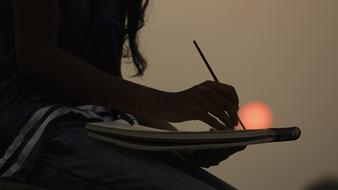 Art Painting Sunset red