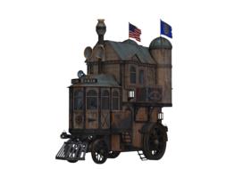 steampunk lock fantasy house drawing