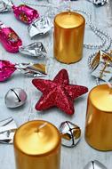 star and candle Christmas Ornament