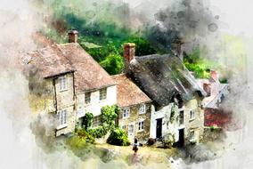 england watercolor shaftesbury drawing