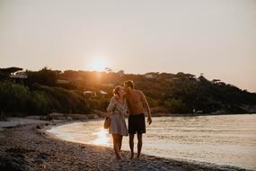 Sunset Lovers on beach in South Of France