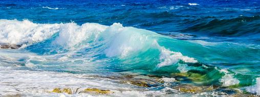 colorful shades of sea waves in the sun