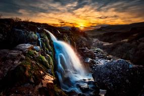 scenic sunset in the highlands of scotland