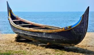 wooden boat on the beach