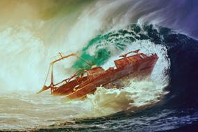 Wave Boat banner drawing