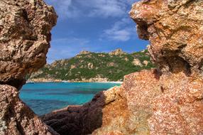 cliff side sea view on the island of Corsica