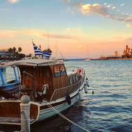 boat on sea in Greece