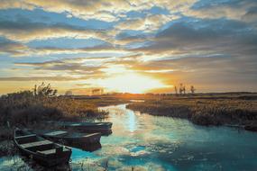 River Poland sunset