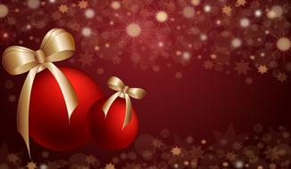 christmas new year background red balls drawing