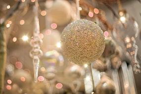 Christmas Ornament Sparkly Gold balls