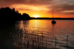 boat Lake Sunset
