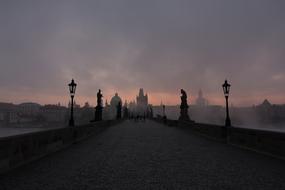 Prague Bridge fog