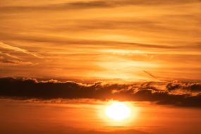 orange hot Sunset Sky