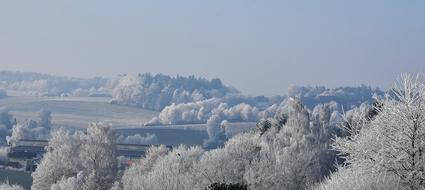 perfect panorama view of snowy nature at winter