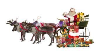 christmas santa claus with present drawing