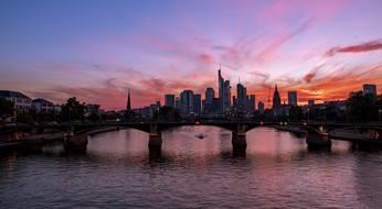 Skyline Skyscrapers at sunset