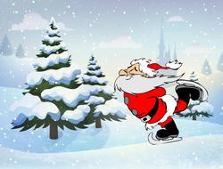snowing christmas santa drawing