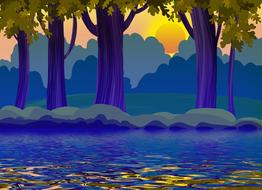 illustration vector forest drawing