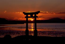 ravishing Sunset Shrine Sea